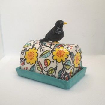 suz macinnes blackbird butter dish